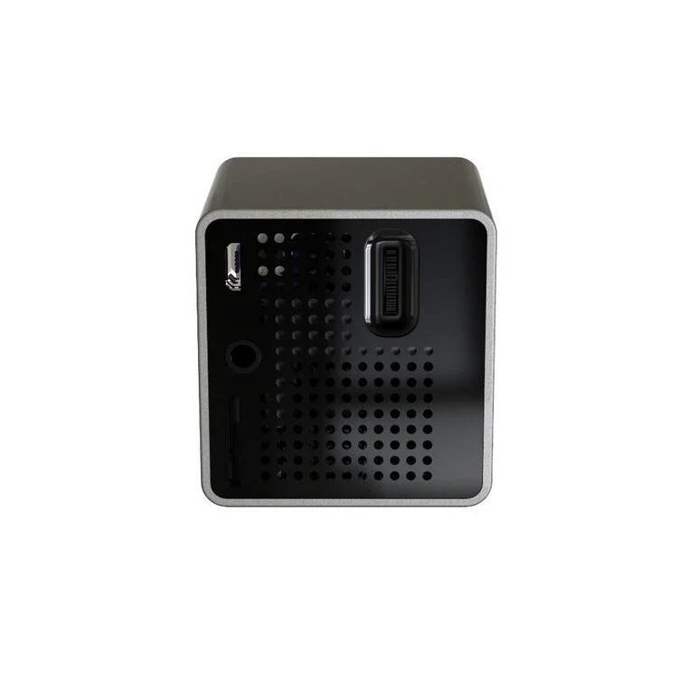 Compact wireless mini LED projector with 30-lumens brightness, portable design, and versatile wireless connectivity.