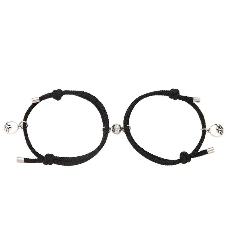 Magnetic Couple's Bracelet Set with adjustable alloy design, symbolising eternal love and connection.
