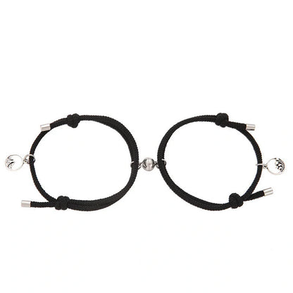 Magnetic Couple's Bracelet Set with adjustable alloy design, symbolising eternal love and connection.