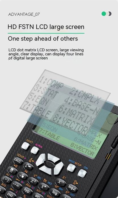 Versatile 2-in-1 scientific calculator and digital notepad with foldable design, LCD display, and intuitive button layout