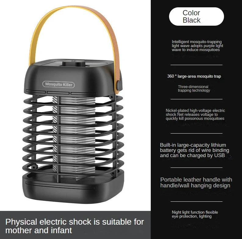 Rubik's Cube Mosquito Killer Lamp in yellow and black with USB charging option
