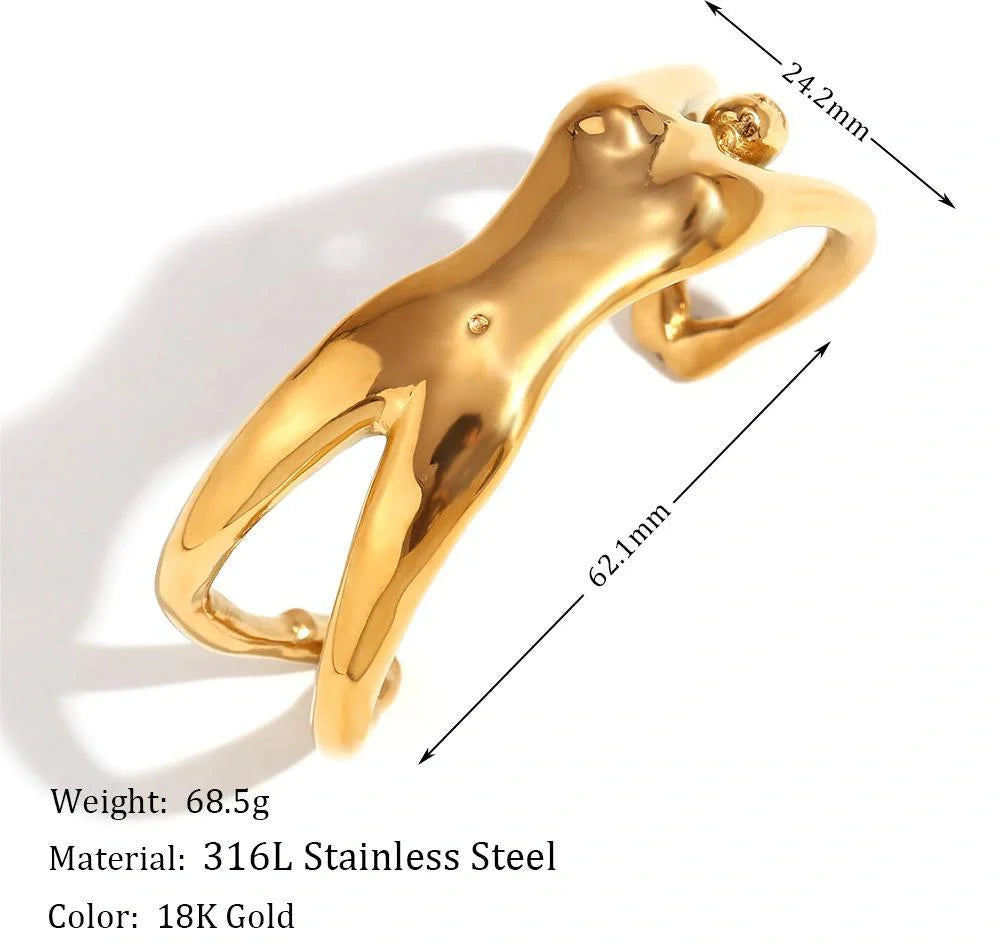Elegant gold plated stainless steel fashion bracelet for women