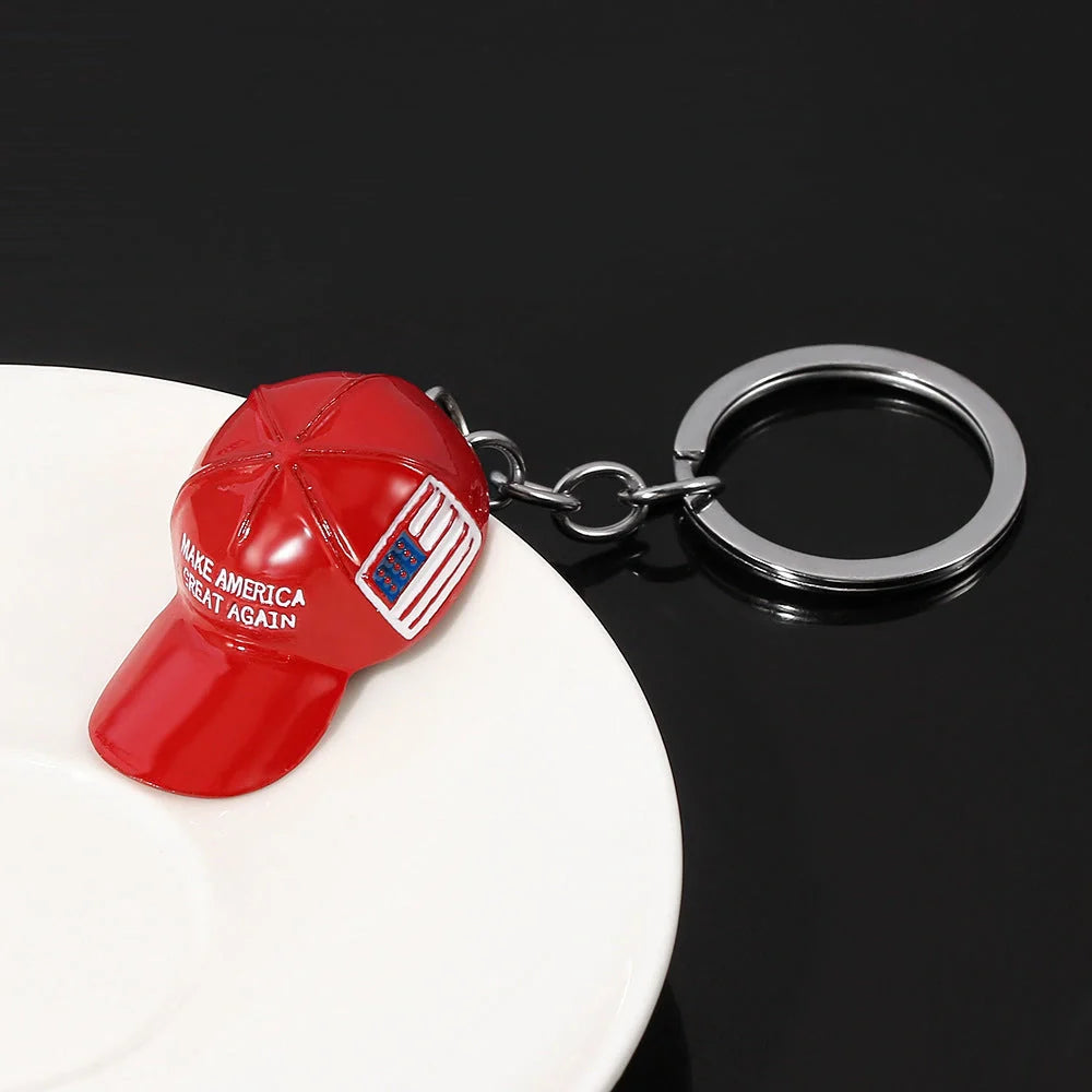 A vibrant red keychain with a minimalist hip-hop inspired design, crafted from premium zinc alloy for the discerning British gentleman.