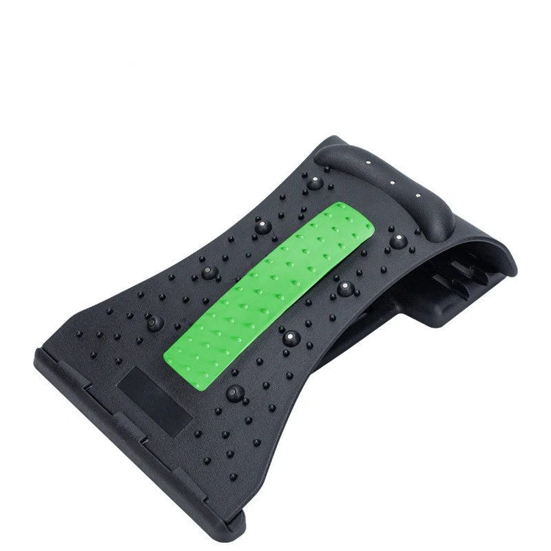 An arc-shaped acupuncture and magnetic therapy cervical spine stretcher with various colour options