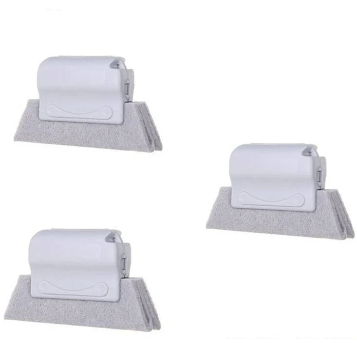 Creative Window Groove Cleaning Gap Brush Slot Cleaner in beige, light grey, and blue