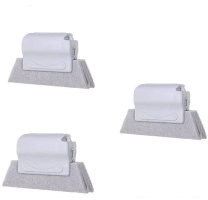 Creative Window Groove Cleaning Gap Brush Slot Cleaner in beige, light grey, and blue