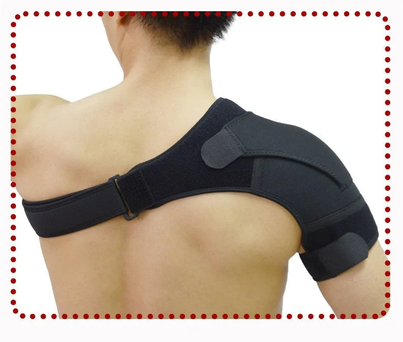 Adjustable neoprene shoulder support brace for dislocation and arthritis pain relief