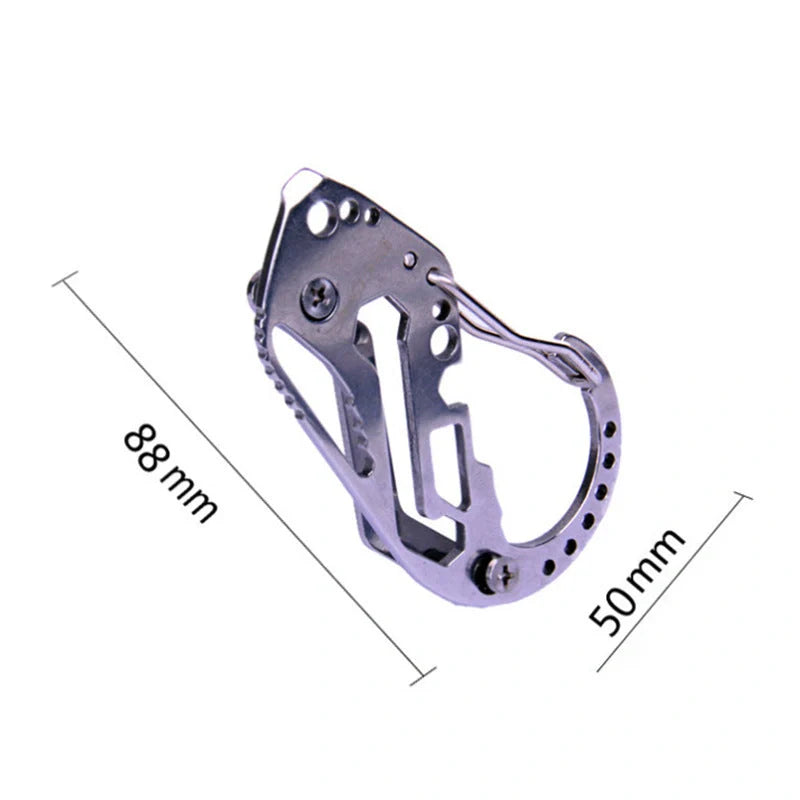 Outdoor portable multi-function key clip with optional bottle opener