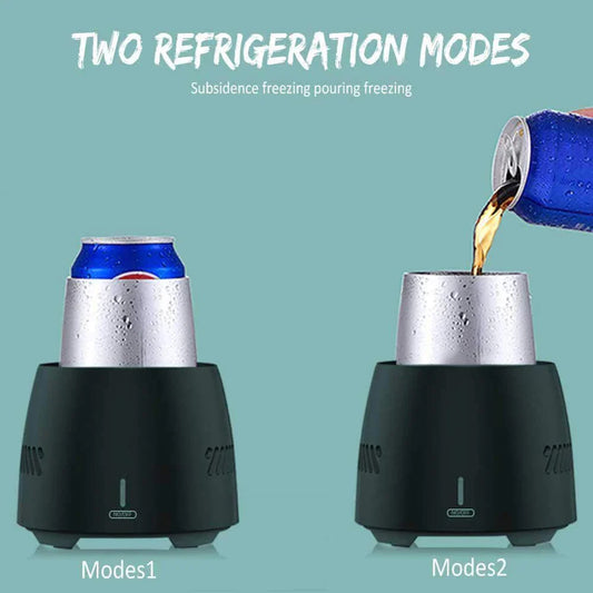 Premium aluminium alloy portable drink cooler with semiconductor refrigeration technology for instant chilling