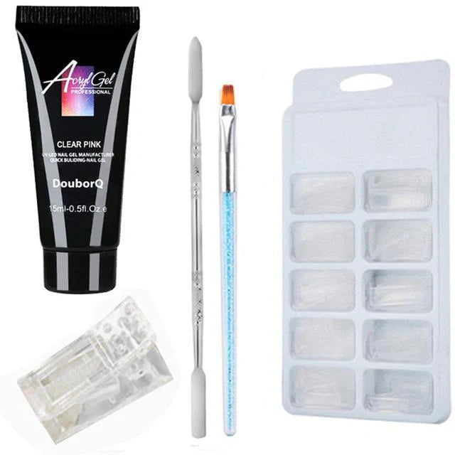 DIY Nail Art Polish Kit with various colours and tools for creative manicures at home