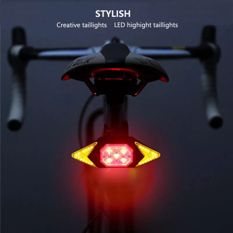 USB rechargeable bicycle turn signal with remote control LED lights for night-time safety