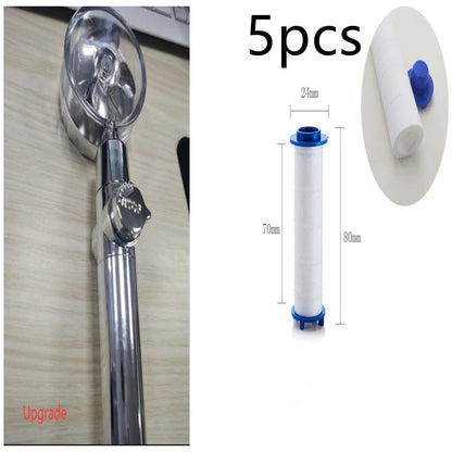 Turbo Propeller Shower Head in various colours with 360-degree fan extension