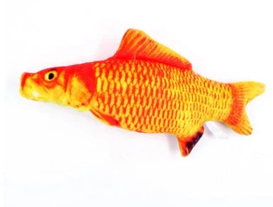 Soft, durable and realistic cat plush toy in the shape of a fish pillow, available in various sizes and designs.