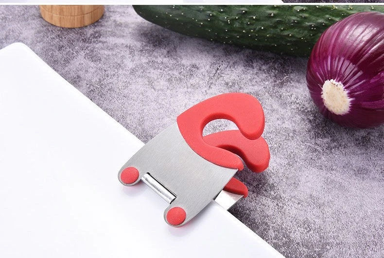 Premium stainless steel utensil holder with silicone lining and tilted design to prevent spills and keep cooking tools accessible