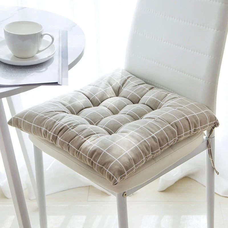 Premium linen and cotton chair cushion in various patterns and designs, offering luxurious comfort and support for your seating needs.