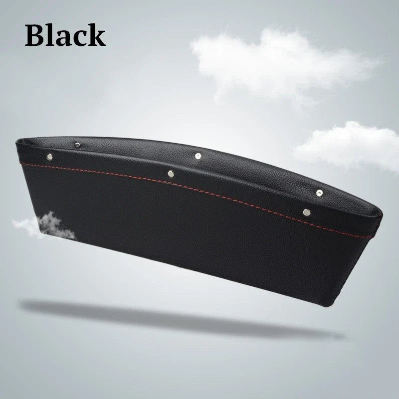 Premium Faux Leather Car Seat Organiser Caddy in various colours, providing convenient storage for phones, keys, and other small items