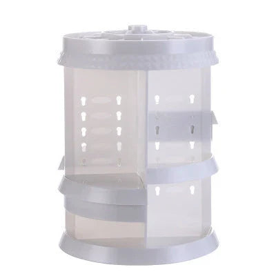 Diamond Wave Makeup Organiser with 360-degree rotating compartment and premium finishes