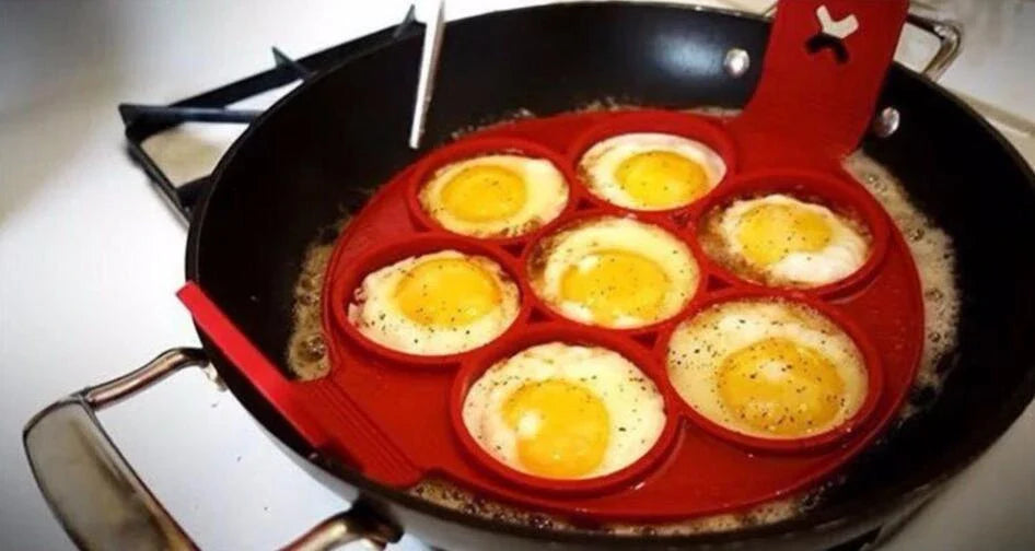 Red Silicone Pancake Mold with Various Shapes for Easily Making Perfect Pancakes at Home