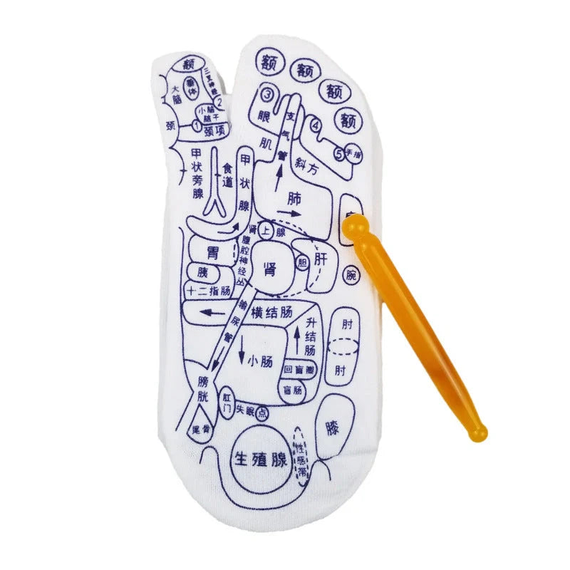 Reflexology socks with acupressure points for therapeutic foot massage