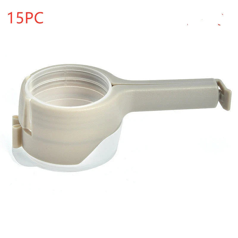 Premium food preservation clip with airtight seal and wide pouring spout to keep snacks fresh
