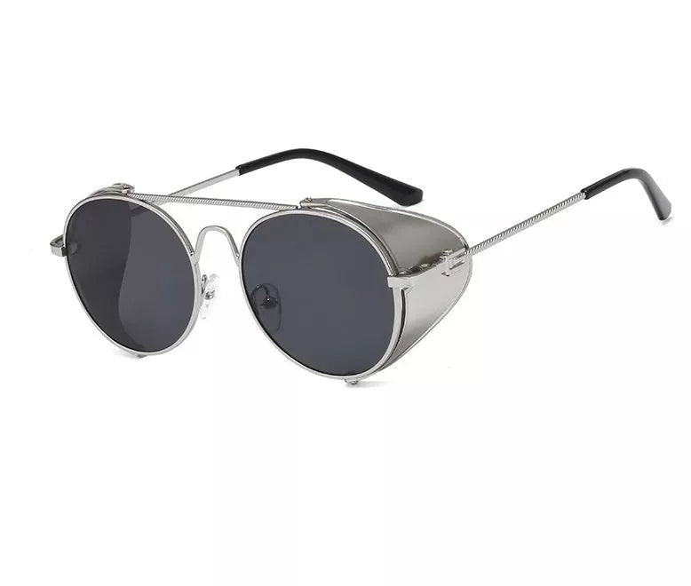 Steampunk sunglasses with UV400 protection and vintage metal frames in various colours