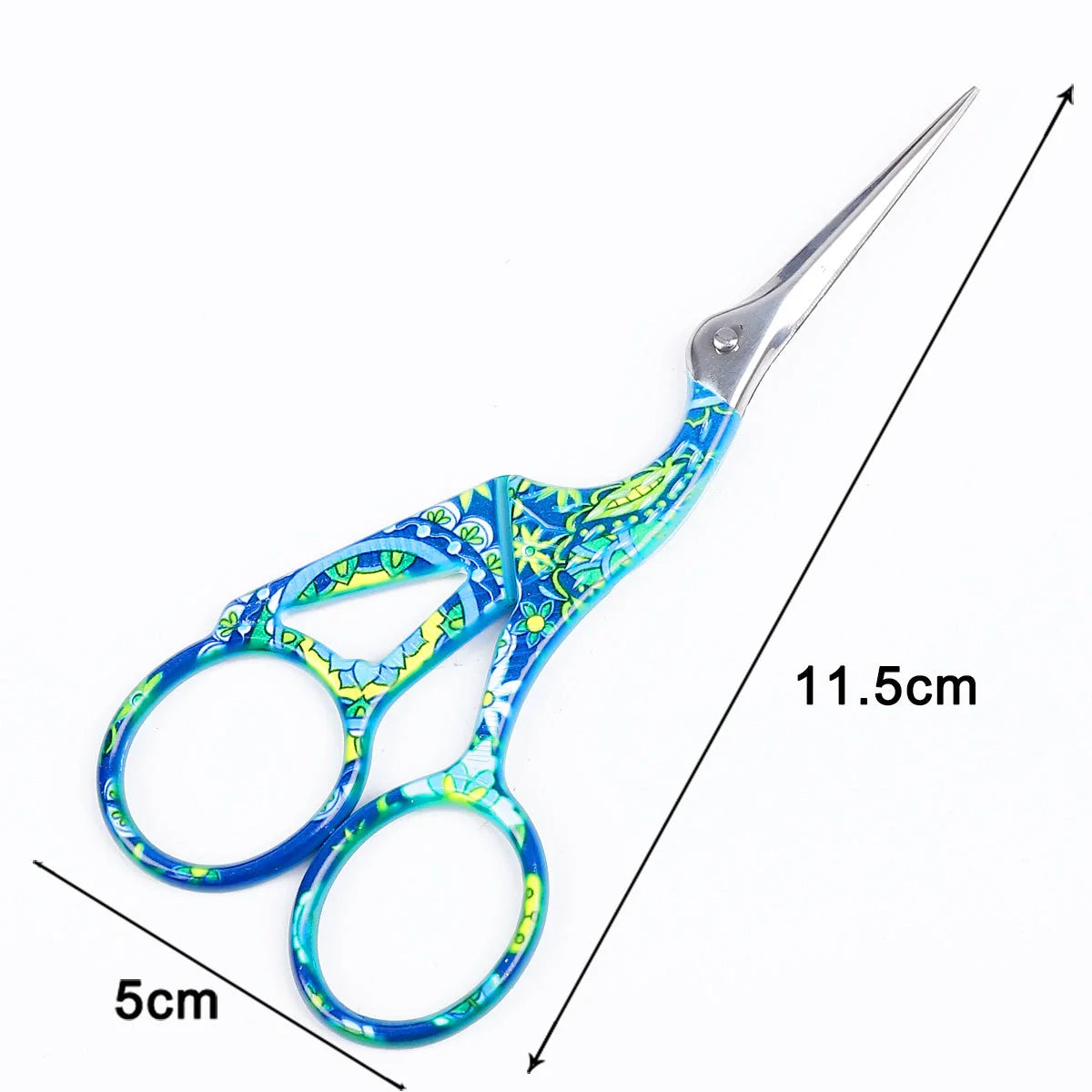 Elegant stainless steel crane embroidery scissors in various colors