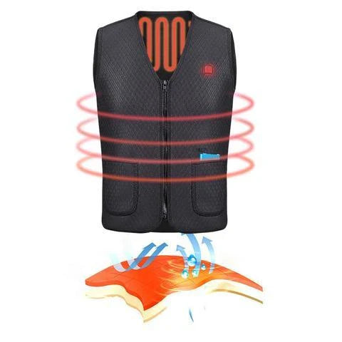 Versatile outdoor electric heated vest with adjustable heating, water-resistant design, and convenient features for activities like skiing, fishing, and more.