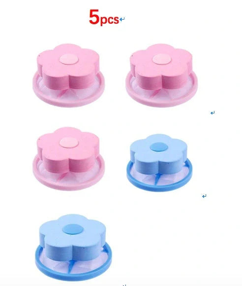 Flower-designed float filter for washing machine hair removal, 9.5cm by 4.0cm