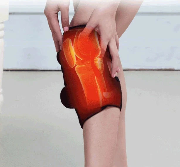 Premium Infrared Heating and Vibration Knee/Elbow Massager with adjustable straps, heat, and vibration therapy for pain relief and joint support