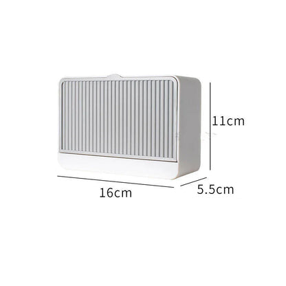 Stylish bathroom soap dispenser with wall-mounted storage box and drainage design