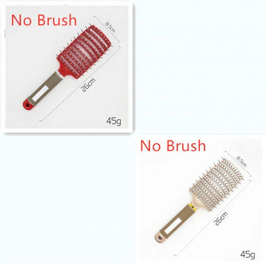 A premium hair brush with a sleek design, featuring soft bristles and a rounded massage function for healthy, detangled hair