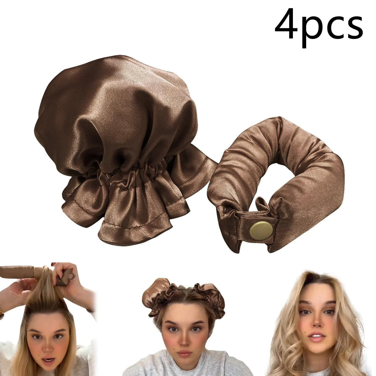 Heatless curl stick with cloth cover for safe overnight hair styling