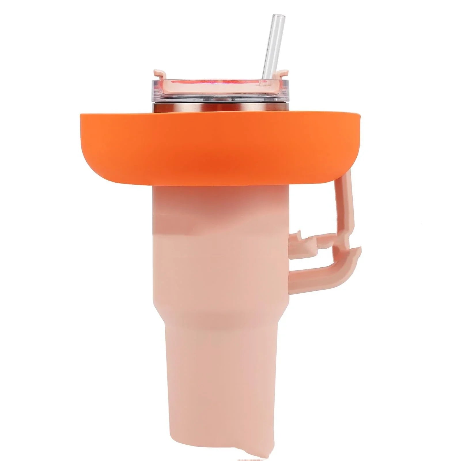 Silicone snack tray with four compartments designed to fit 40 oz tumblers, available in various colors