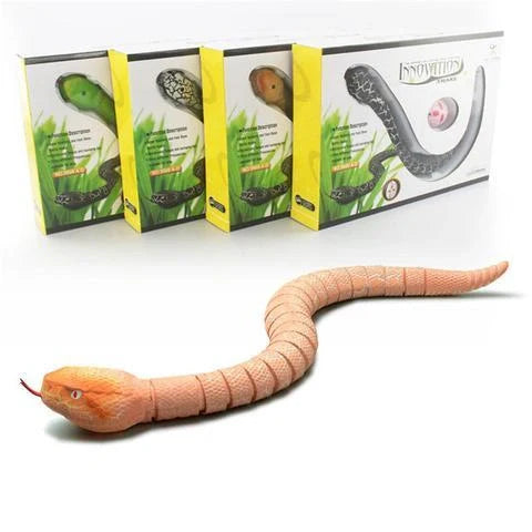Realistic remote control toy snake with retractable tongue and swinging tail