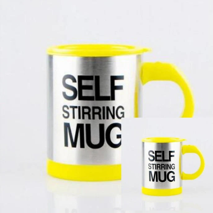 304 stainless steel self-stirring mug with magnetic mixer in various colours