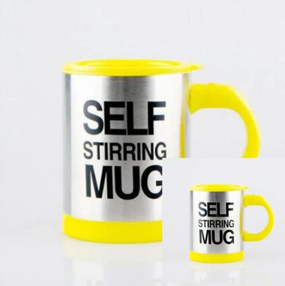 304 stainless steel self-stirring mug with magnetic mixer in various colours