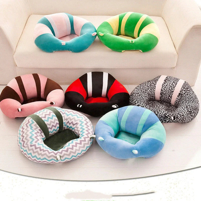 Baby Learning Seat Plush Toy Safety Dining Chair in various colors