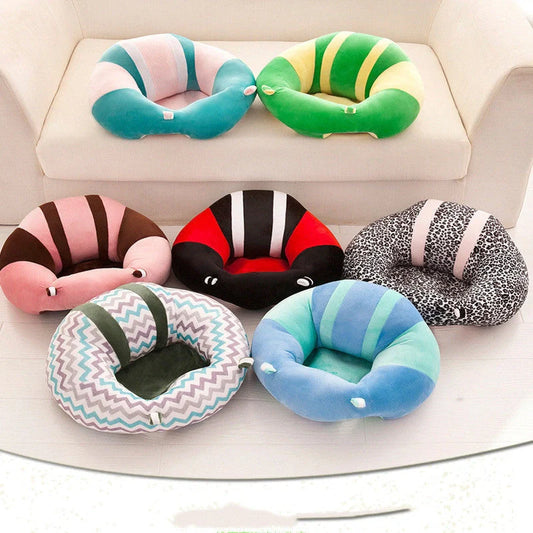 Baby Learning Seat Plush Toy Safety Dining Chair in various colors
