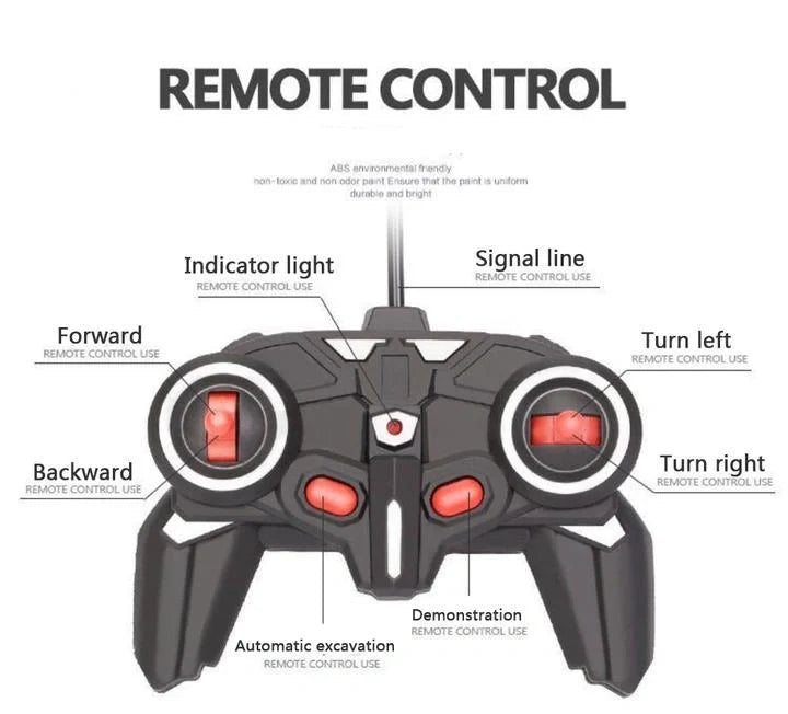 Alloy remote control excavator toy with lighting and sound effects for children