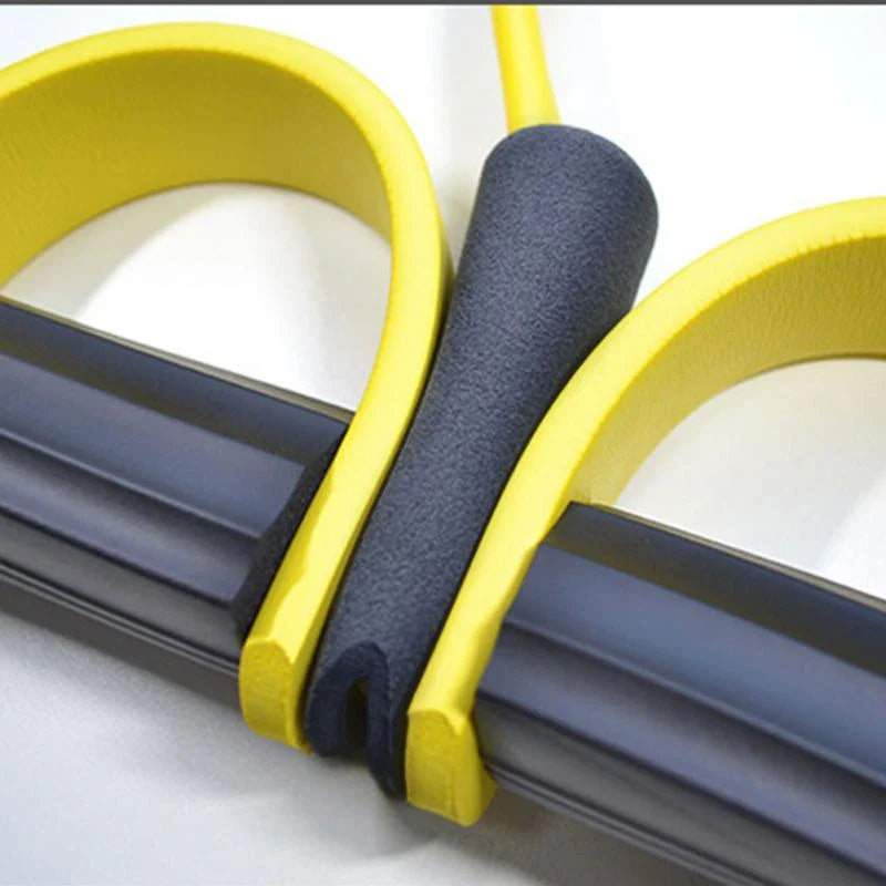 Premium resistance bands set with natural latex and EVA foam for full-body workouts