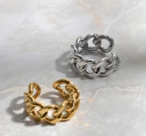 Adjustable aluminium alloy ring chain with golden or silvery electroplated finish