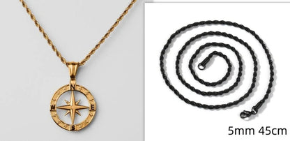 Elegant Stainless Steel Compass Necklace in gold and silver designs