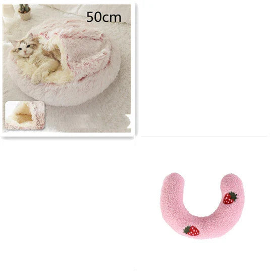 Cozy and comfortable 2-in-1 pet bed for cats and dogs, featuring plush, warm, and soft materials