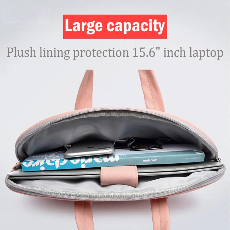 Stylish waterproof PU leather laptop bag for MacBook Air with removable shoulder strap