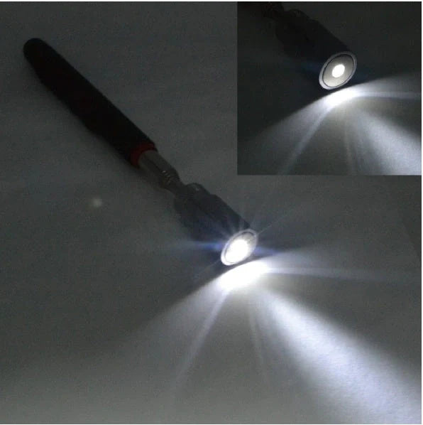 LED Magnetic Pick Up Tool with telescopic extension and LED light for retrieving small metal objects