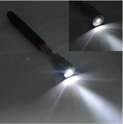 LED Magnetic Pick Up Tool with telescopic extension and LED light for retrieving small metal objects