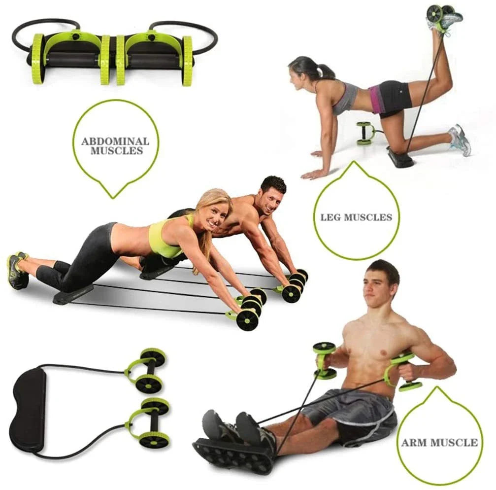 Premium versatile fitness roller with soft, sponge-like wheels for a smooth, full-body workout experience