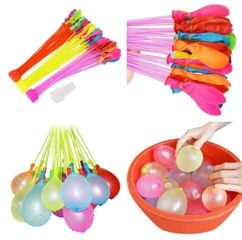 111 premium water balloons in random colours for fun summer outdoor games and parties