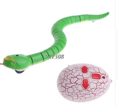 Realistic remote control toy snake with retractable tongue and swinging tail