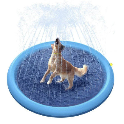 Refreshing splash pad for kids and pets, backyard water play mat with sprinklers